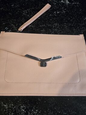 Botkier Blush Pink Pebbled Leather Wristlet Clutch